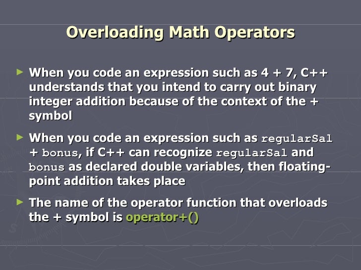 binary operator overloading in c++ pdf